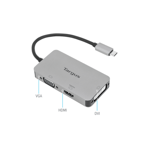 USB-C Single Video Adapter with 4K HDMI/DVI/ VGA hidden