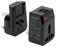 World Travel Power Adapter with Dual USB Charging Ports