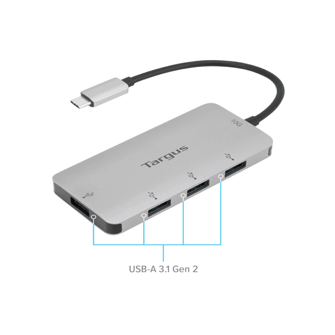 USB-C Multi-Port Hub with 4x USB-A Ports, 10G hidden