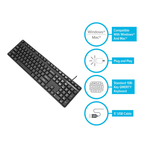 Targus USB Wired Keyboard hidden