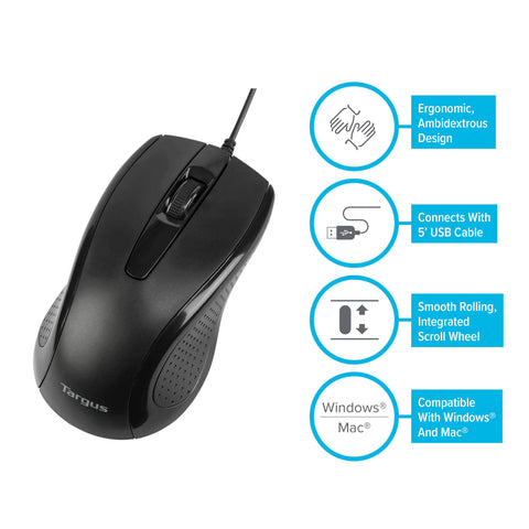 3-Button USB Full-Size Optical Mouse hidden